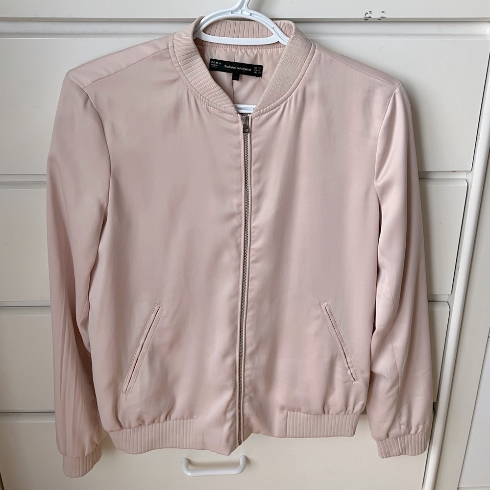 Pale pink Zara bomber jacket XS